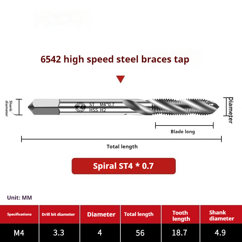 2114-6542 High Speed Steel Braces Taps ST Straight Groove Taps Thread Sheath Braces Tapping Screw Sleeve Installation Tool Shandong Denso Pricision Tools Co.,Ltd.